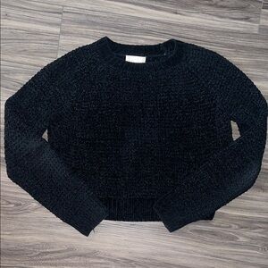 Altar'd State Black chenille Crewneck Sweater